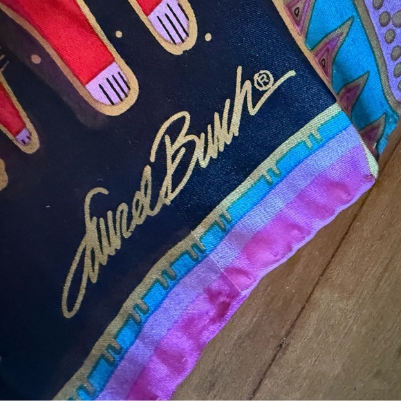 Laurel Burch colorful cat print‎ scarf - Picture 2 of 5